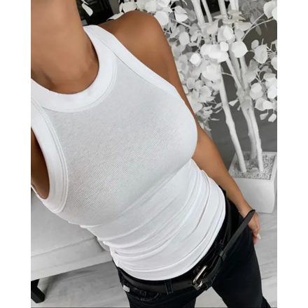 O-Neck Knit Sleeveless Basic Slim Fit Tummy Control Tank Casual Top