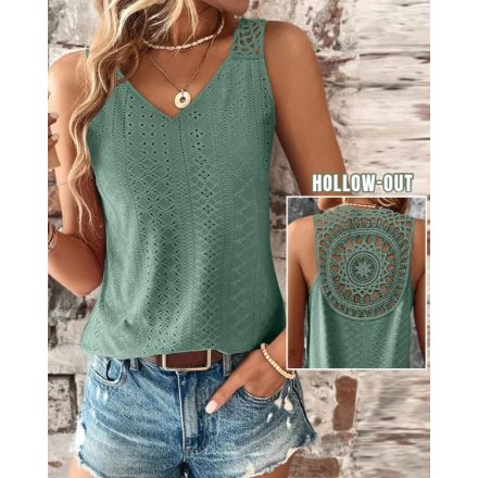 Eyelet Embroidery Hollow Out Tank Top