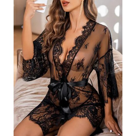 Crochet Lace Tied Detail Robe